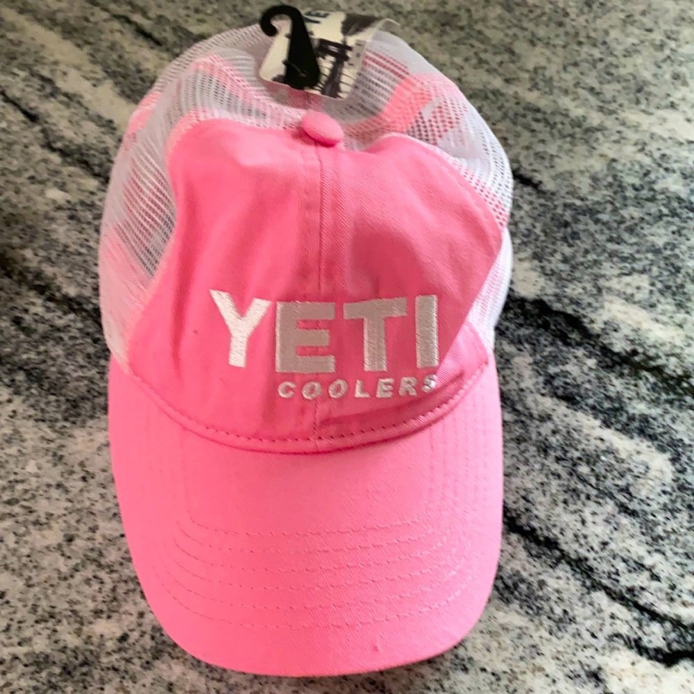 NWT YETI Hat. Pink. Trucker style ball cap.